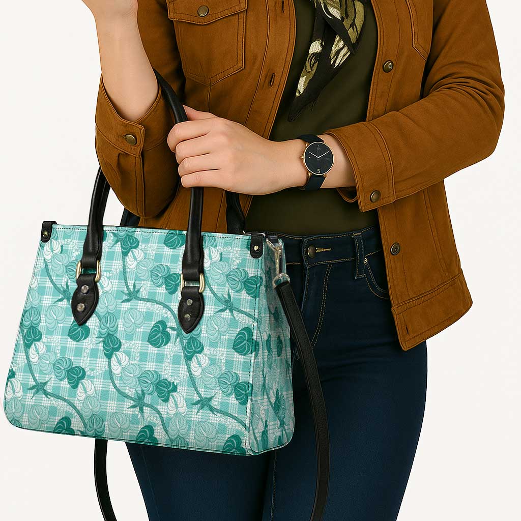 Anthurium Pikake Ti Leaf Palaka Leather Bag Turquoise Version