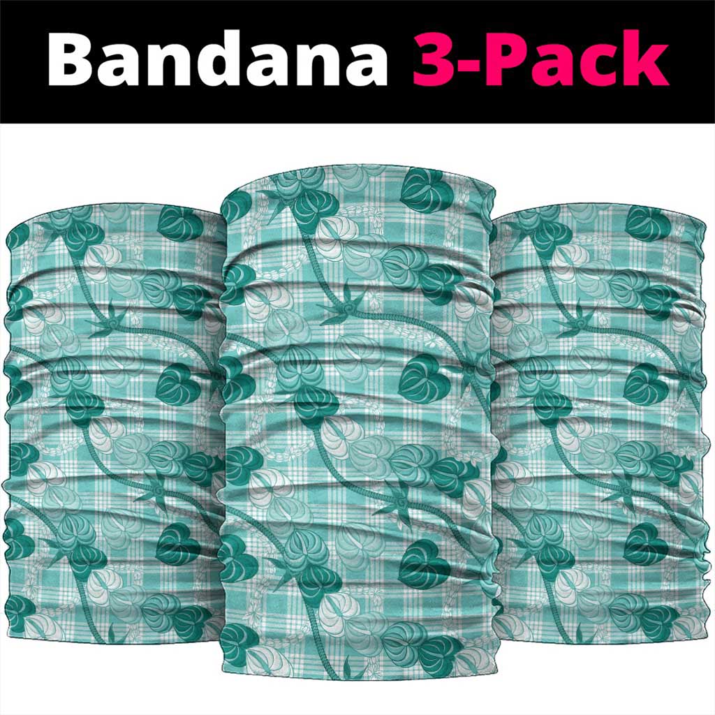 Anthurium Pikake Ti Leaf Palaka Neck Gaiter Turquoise Version