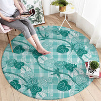 Anthurium Pikake Ti Leaf Palaka Round Carpet Turquoise Version