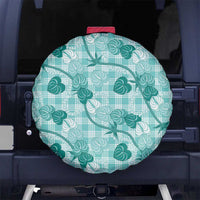Anthurium Pikake Ti Leaf Palaka Spare Tire Cover Turquoise Version