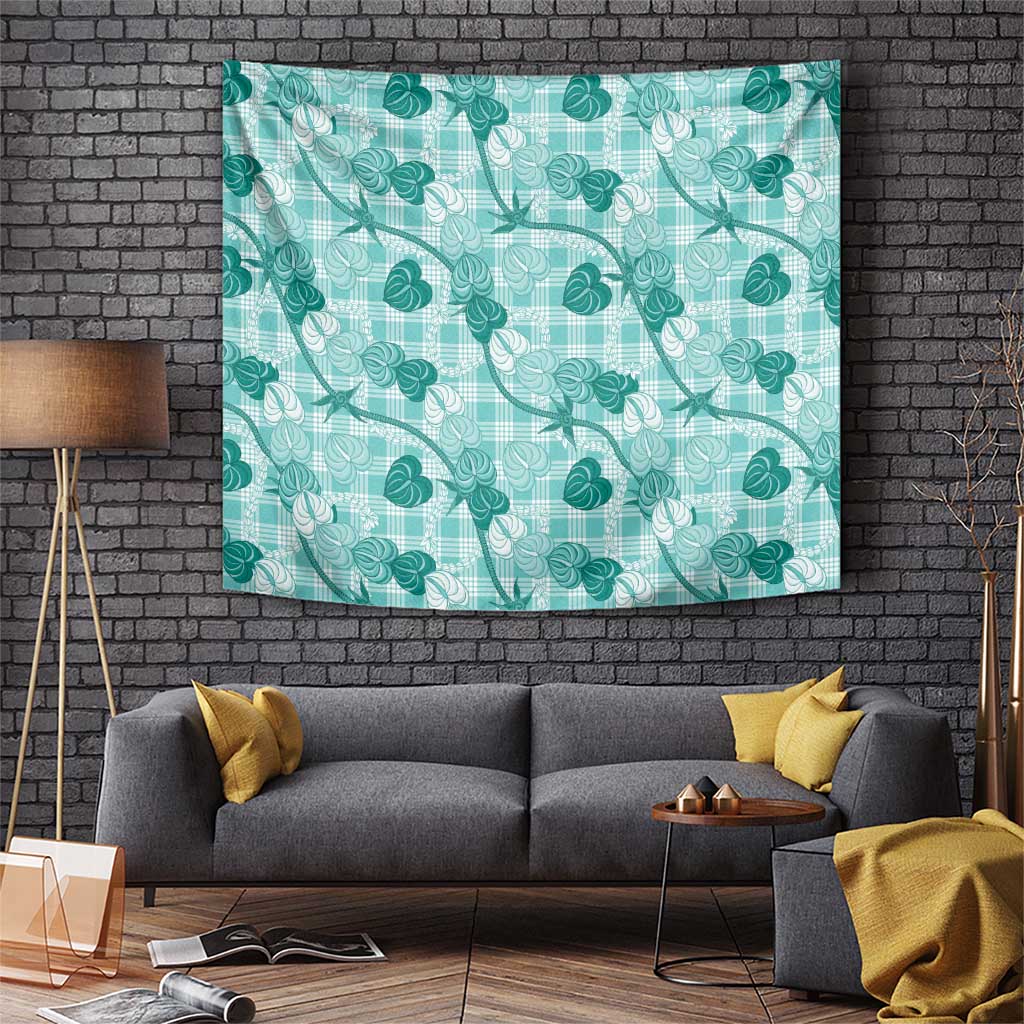 Anthurium Pikake Ti Leaf Palaka Tapestry Turquoise Version