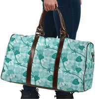 Anthurium Pikake Ti Leaf Palaka Travel Bag Turquoise Version