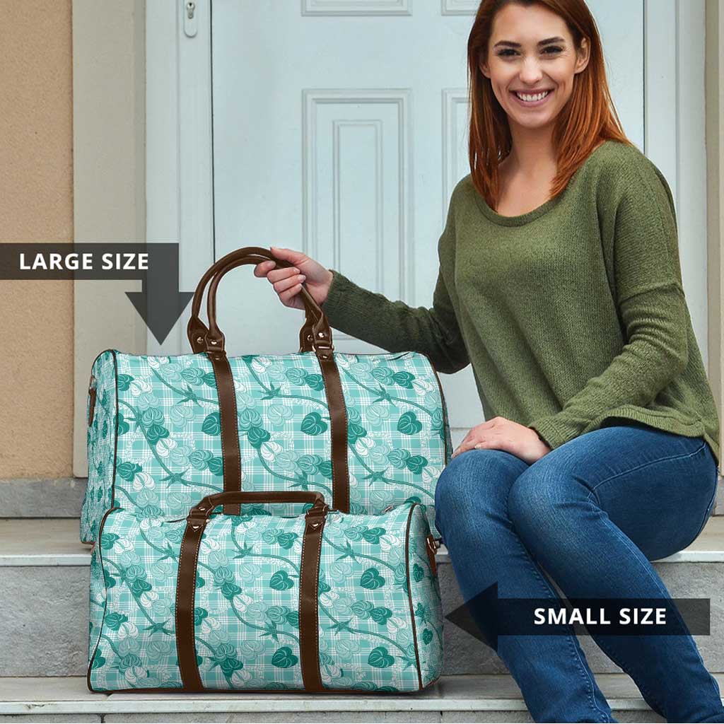 Anthurium Pikake Ti Leaf Palaka Travel Bag Turquoise Version