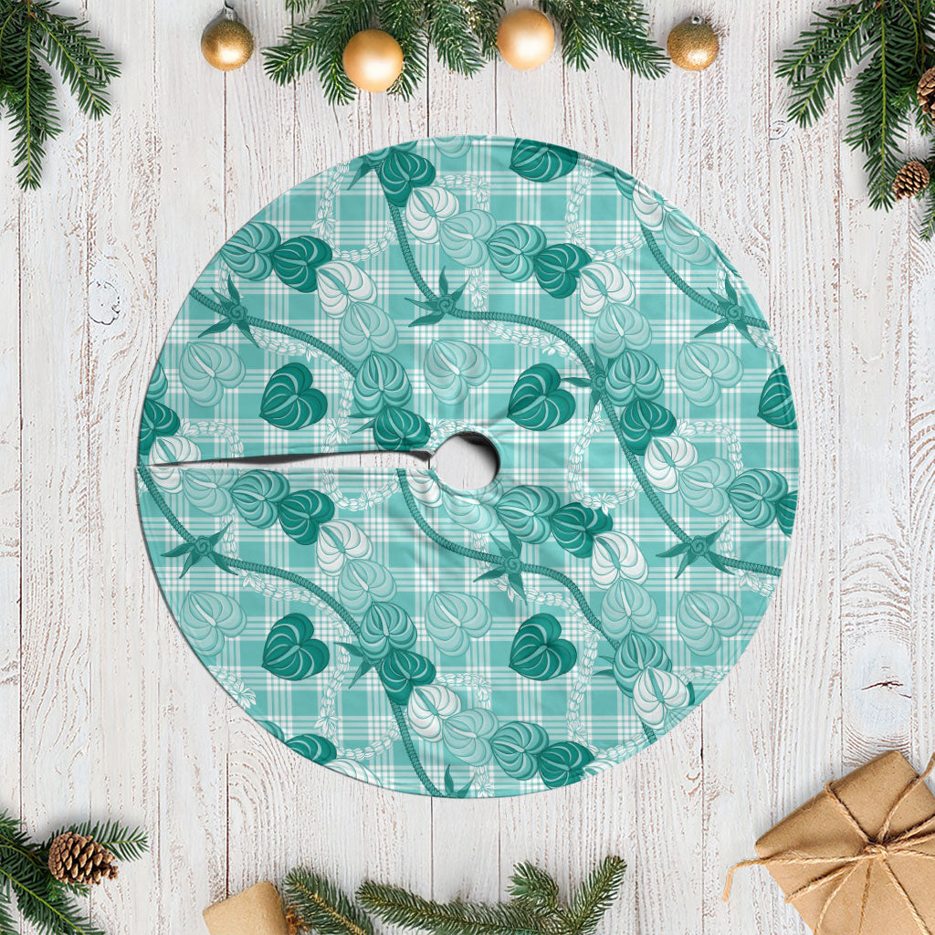 Anthurium Pikake Ti Leaf Palaka Tree Skirt Turquoise Version LT01 Casual Turquoise - Polynesian Pride