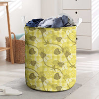 Anthurium Pikake Ti Leaf Palaka Laundry Basket Yellow Version