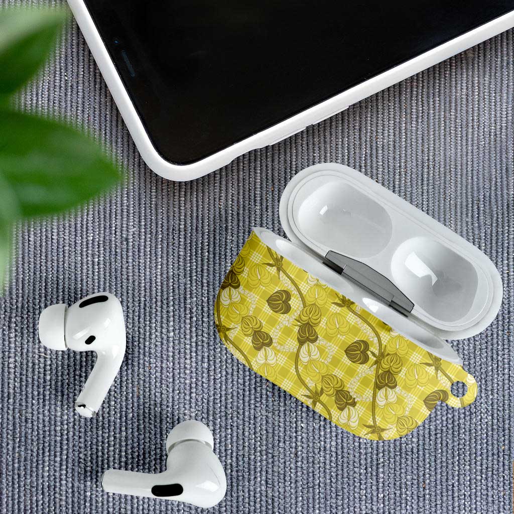 Anthurium Pikake Ti Leaf Palaka AirPods Case Yellow Version LT01 - Polynesian Pride