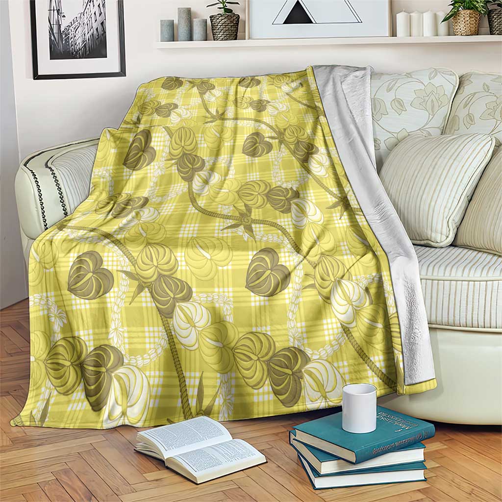 Anthurium Pikake Ti Leaf Palaka Blanket Yellow Version