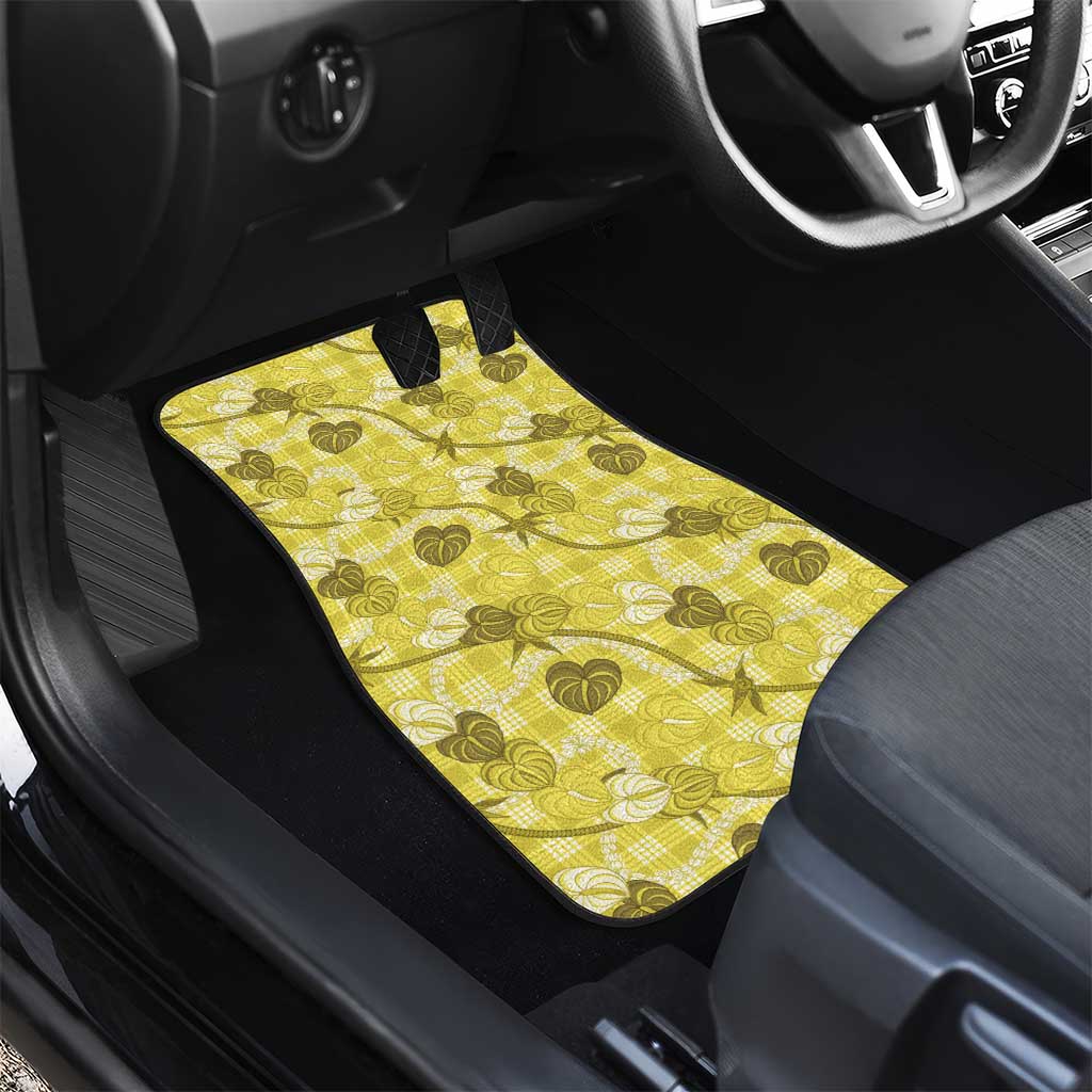 Anthurium Pikake Ti Leaf Palaka Car Mats Yellow Version