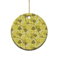 Anthurium Pikake Ti Leaf Palaka Ceramic Ornament Yellow Version LT01 - Polynesian Pride