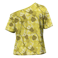 Anthurium Pikake Ti Leaf Palaka Cross Shoulder Shirt Yellow Version
