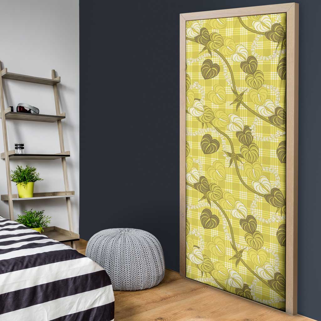 Anthurium Pikake Ti Leaf Palaka Door Cover Yellow Version