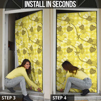 Anthurium Pikake Ti Leaf Palaka Door Cover Yellow Version