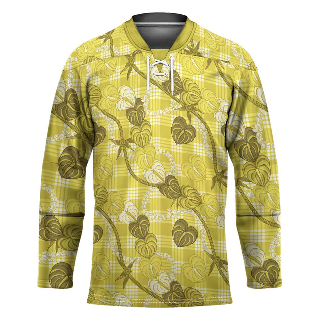 Anthurium Pikake Ti Leaf Palaka Hockey Jersey Yellow Version