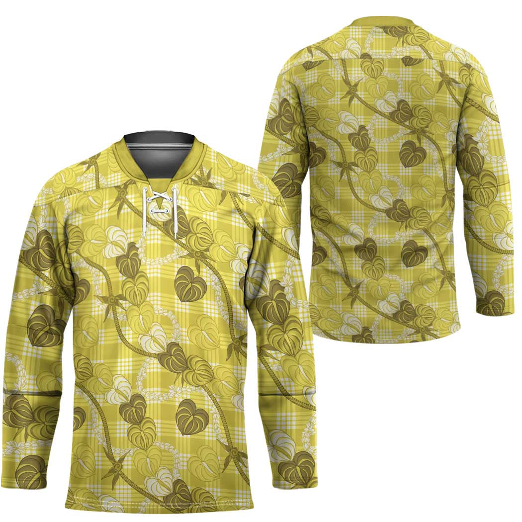 Anthurium Pikake Ti Leaf Palaka Hockey Jersey Yellow Version