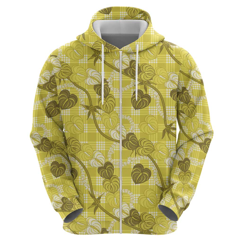Anthurium Pikake Ti Leaf Palaka Hoodie Yellow Version