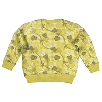 Anthurium Pikake Ti Leaf Palaka Kid Ugly Christmas Sweater Yellow Version LT01 - Polynesian Pride
