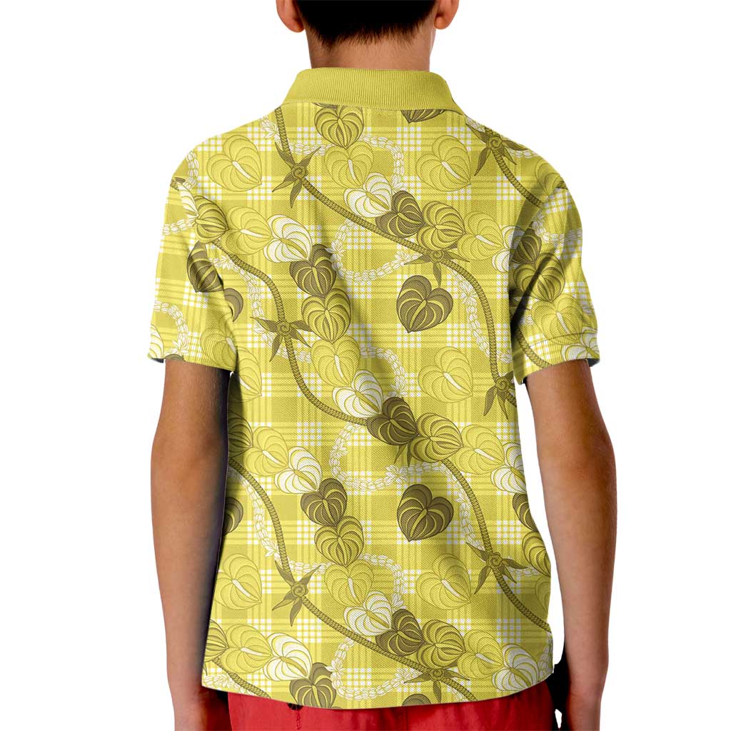 Anthurium Pikake Ti Leaf Palaka Kid Polo Shirt Yellow Version