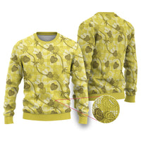 Anthurium Pikake Ti Leaf Palaka Ugly Christmas Sweater Yellow Version LT01 Yellow - Polynesian Pride