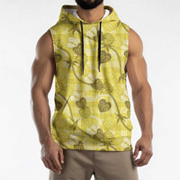 Anthurium Pikake Ti Leaf Palaka Sleeveless Hoodie Yellow Version