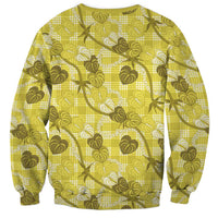 Anthurium Pikake Ti Leaf Palaka Sweatshirt Yellow Version