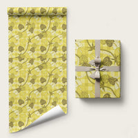 Anthurium Pikake Ti Leaf Palaka Wrapping Paper Yellow Version