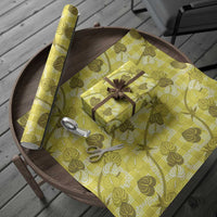 Anthurium Pikake Ti Leaf Palaka Wrapping Paper Yellow Version