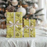 Anthurium Pikake Ti Leaf Palaka Wrapping Paper Yellow Version