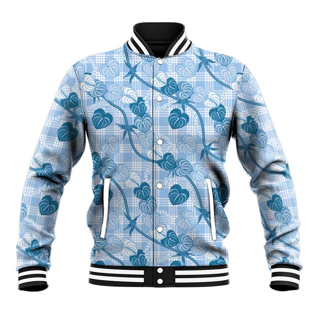 Anthurium Pikake Ti Leaf Palaka Baseball Jacket Blue Version
