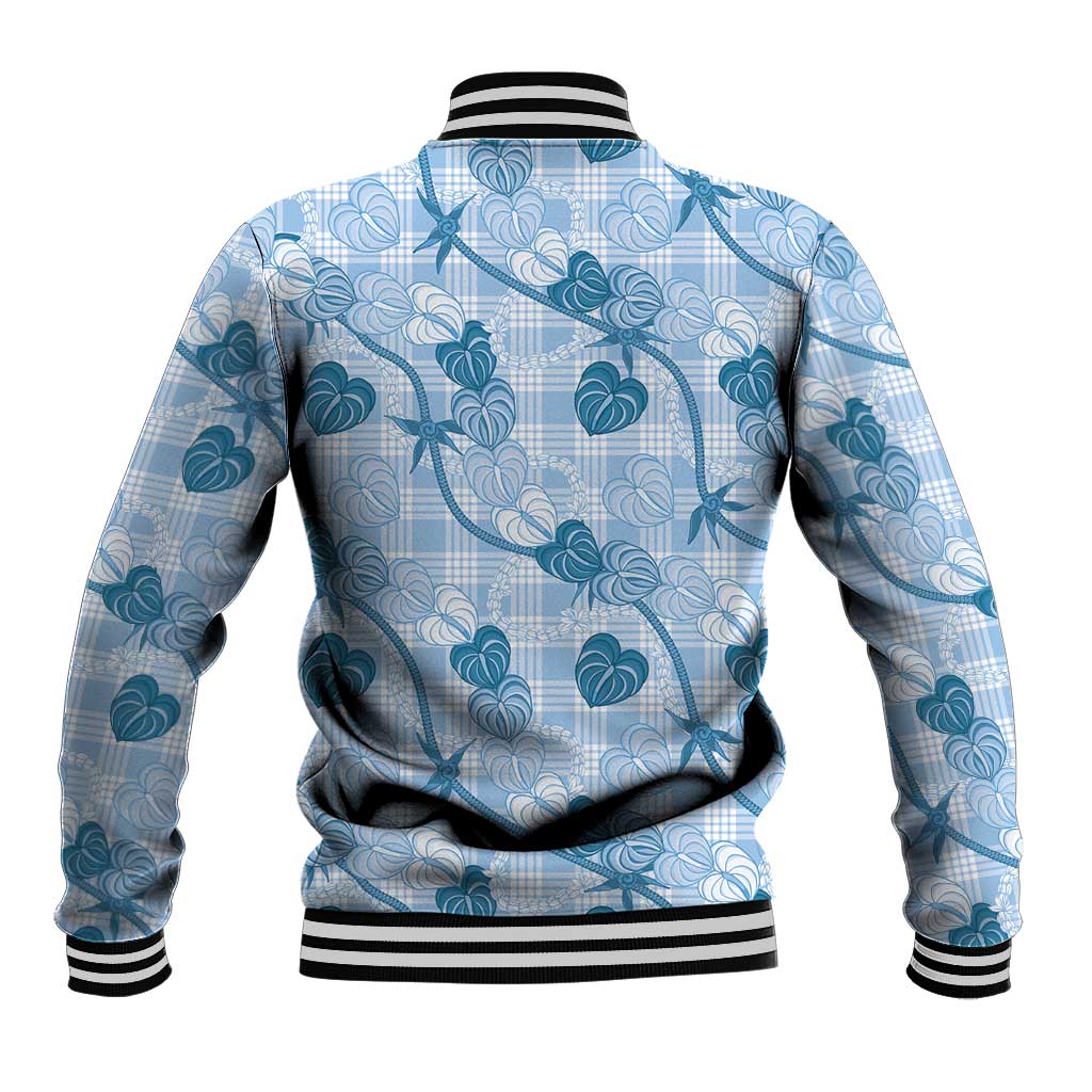 Anthurium Pikake Ti Leaf Palaka Baseball Jacket Blue Version