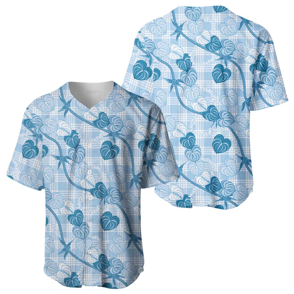 Anthurium Pikake Ti Leaf Palaka Baseball Jersey Blue Version