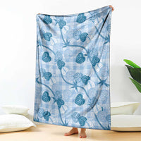 Anthurium Pikake Ti Leaf Palaka Blanket Blue Version
