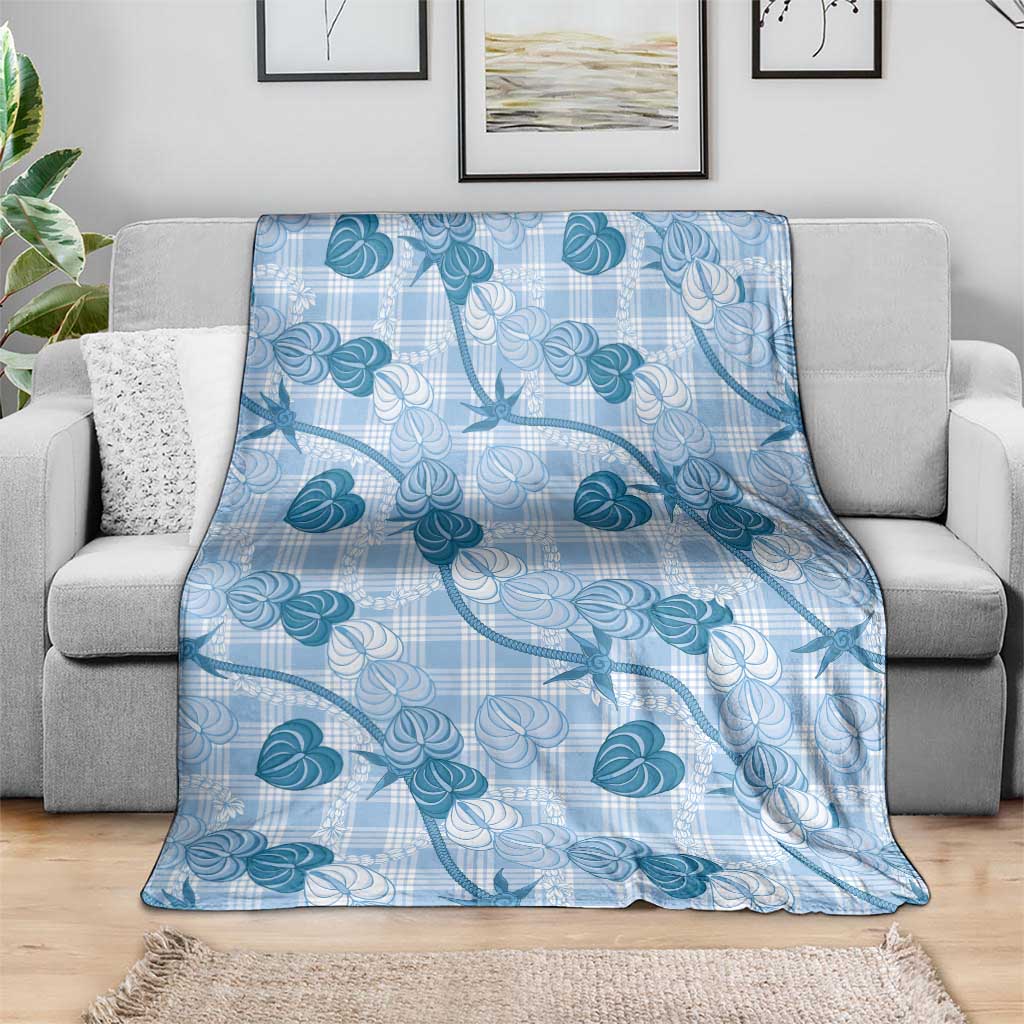 Anthurium Pikake Ti Leaf Palaka Blanket Blue Version
