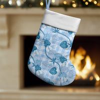 Anthurium Pikake Ti Leaf Palaka Christmas Stocking Blue Version LT01 Set of 2 Blue - Polynesian Pride