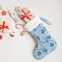 Anthurium Pikake Ti Leaf Palaka Christmas Stocking Blue Version LT01 - Polynesian Pride