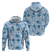 Anthurium Pikake Ti Leaf Palaka Hoodie Blue Version