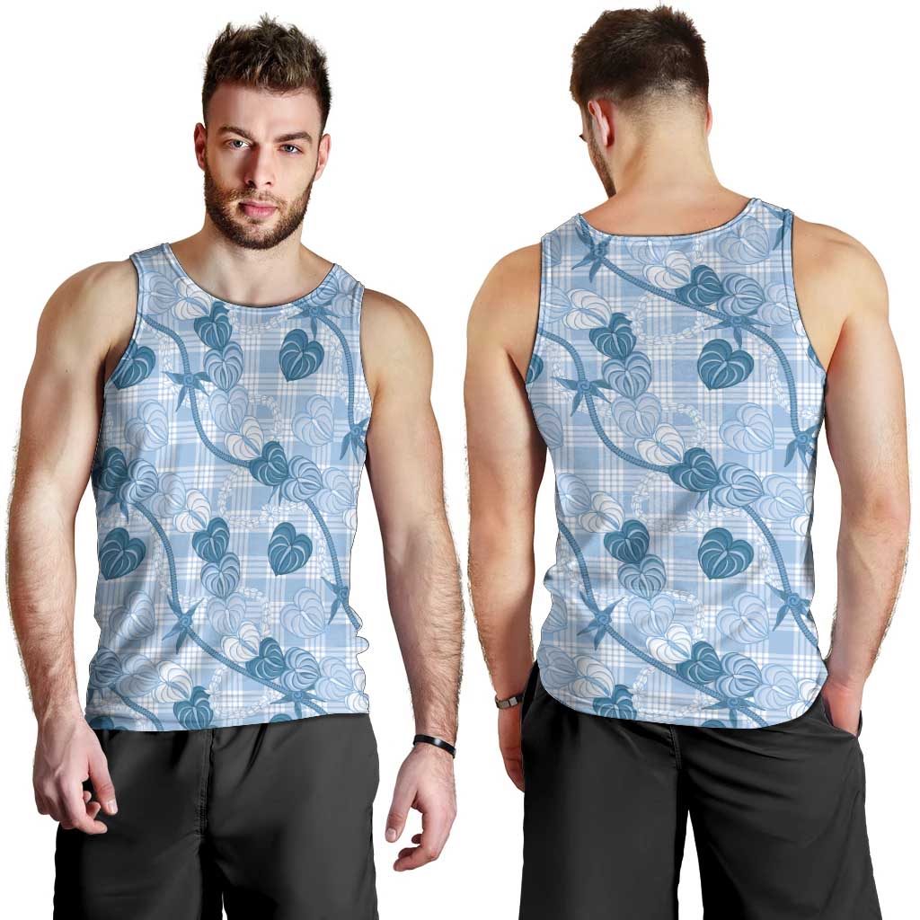 Anthurium Pikake Ti Leaf Palaka Men Tank Top Blue Version