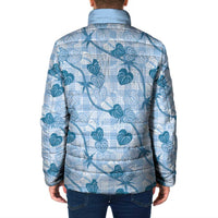 Anthurium Pikake Ti Leaf Palaka Padded Jacket Blue Version