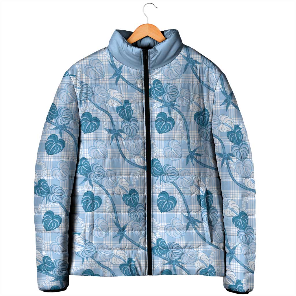 Anthurium Pikake Ti Leaf Palaka Padded Jacket Blue Version