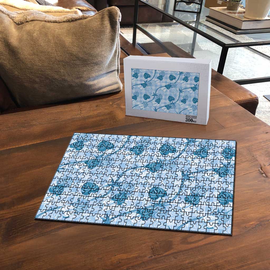 Anthurium Pikake Ti Leaf Palaka Puzzle Blue Version