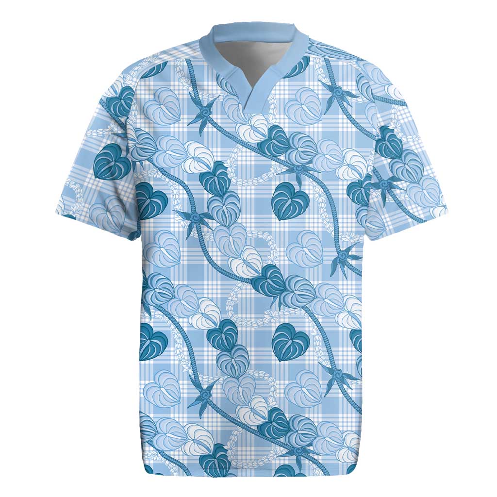 Anthurium Pikake Ti Leaf Palaka Rugby Jersey Blue Version