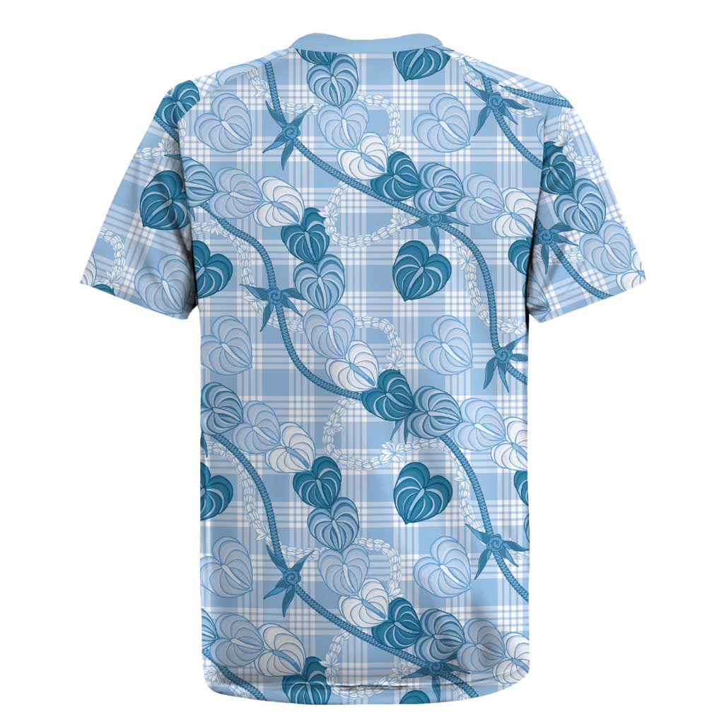 Anthurium Pikake Ti Leaf Palaka Rugby Jersey Blue Version