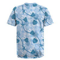 Anthurium Pikake Ti Leaf Palaka Rugby Jersey Blue Version