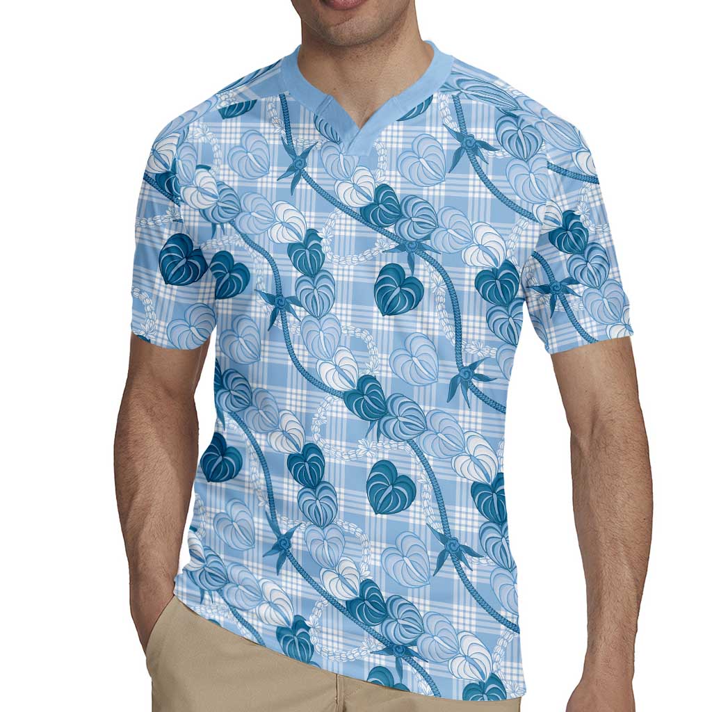 Anthurium Pikake Ti Leaf Palaka Rugby Jersey Blue Version