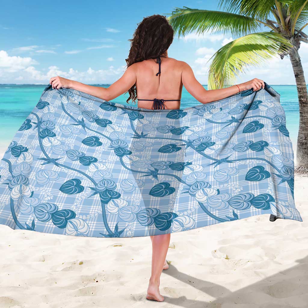Anthurium Pikake Ti Leaf Palaka Sarong Blue Version