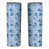 Anthurium Pikake Ti Leaf Palaka Skinny Tumbler Blue Version