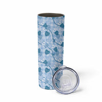 Anthurium Pikake Ti Leaf Palaka Skinny Tumbler Blue Version