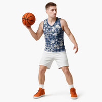 Hibiscus Pakala Cobalt Blue Royal Basketball Jersey Tropical Floral Stylized - Polynesian Pride