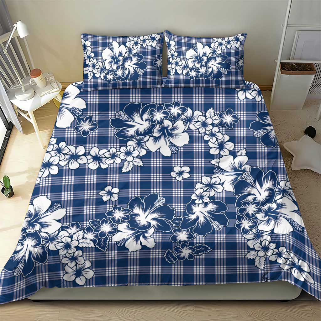 Hibiscus Pakala Cobalt Blue Royal Bedding Set Tropical Floral Stylized - Polynesian Pride