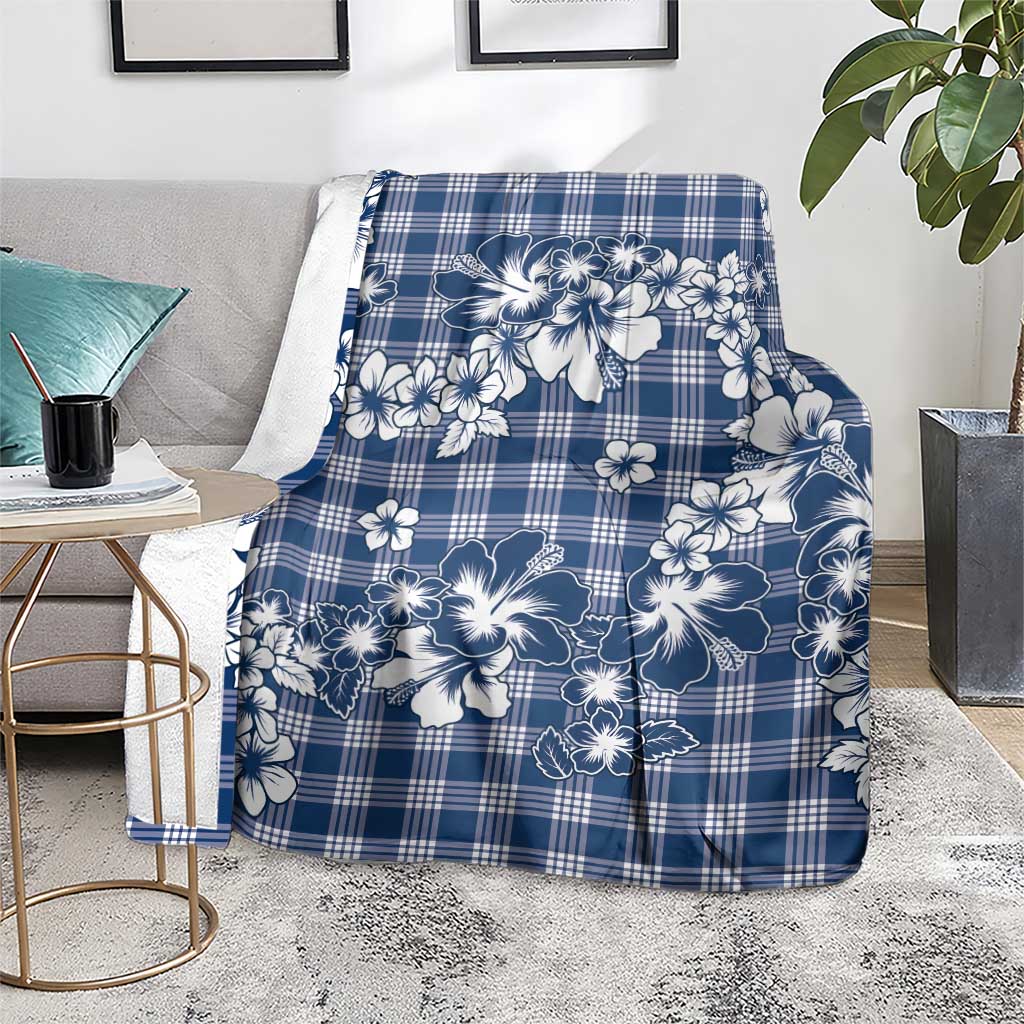 Hibiscus Pakala Cobalt Blue Royal Blanket Tropical Floral Stylized - Polynesian Pride