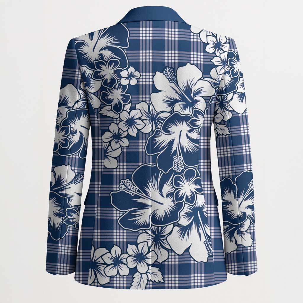 Hibiscus Pakala Cobalt Blue Royal Blazer Tropical Floral Stylized - Polynesian Pride